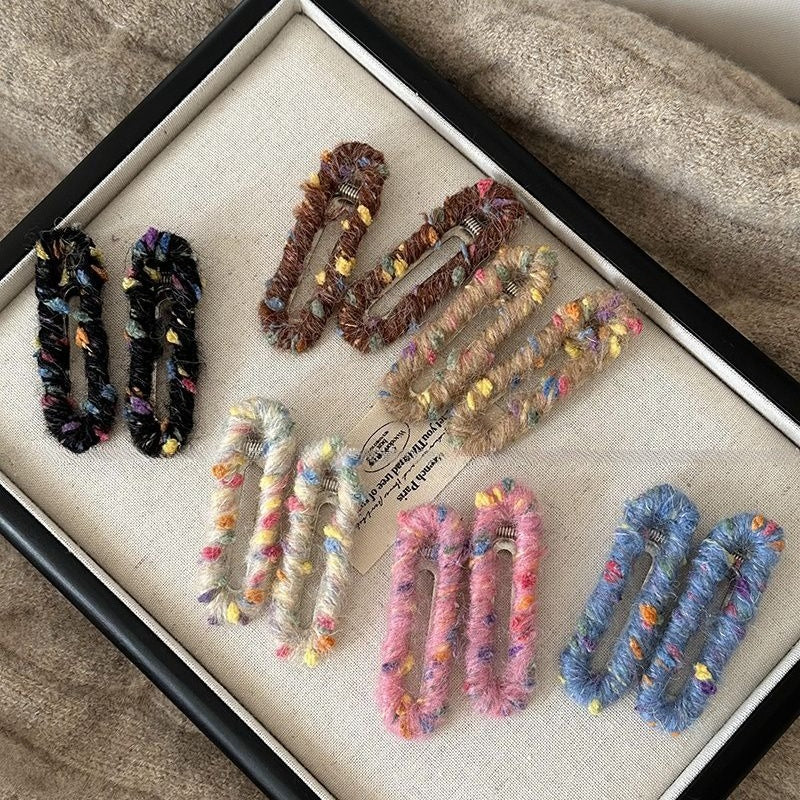 Plush Hair Clips Set