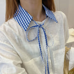Detachable Plaid Shirt Collar - Modomu