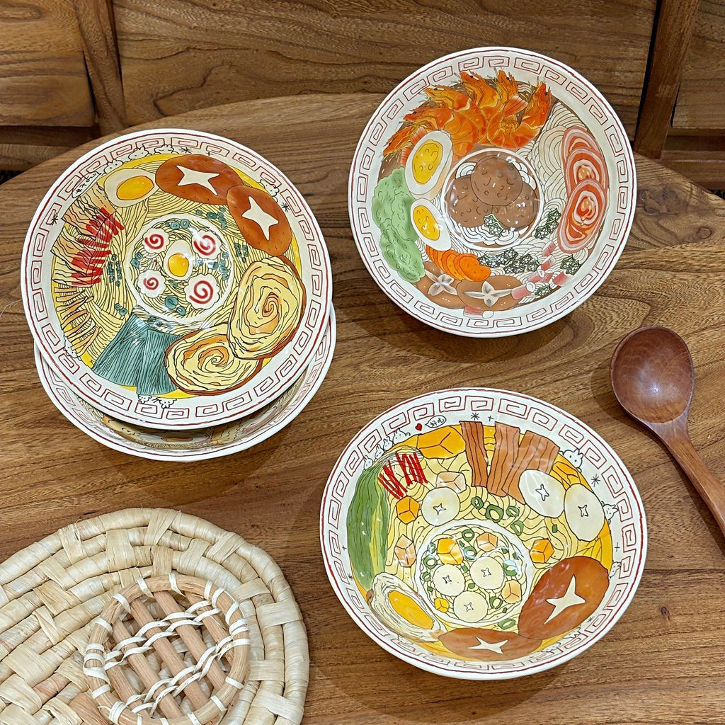 Hand-Painted Japanese Ramen Bowl