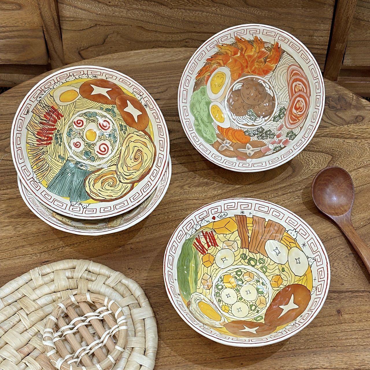 Hand-Painted Japanese Ramen Bowl