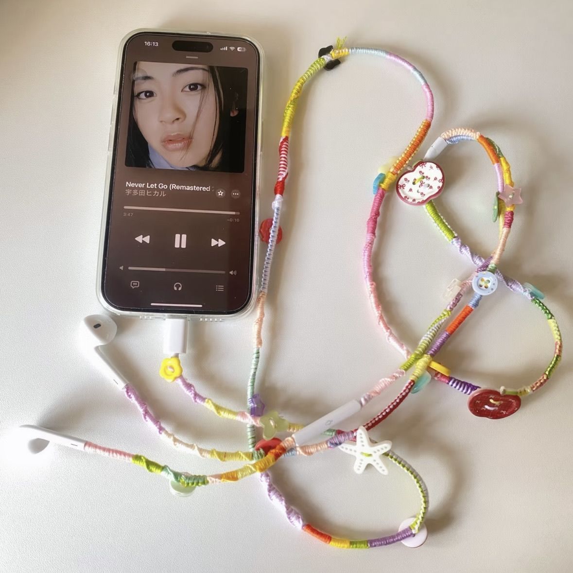 Rainbow Braided Earphone Cord Kit