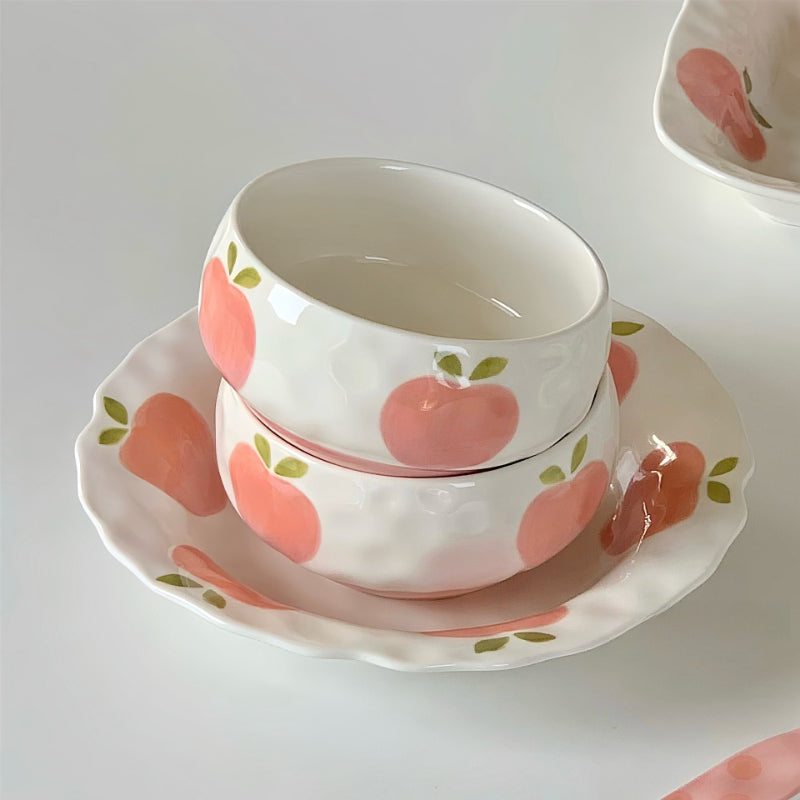Ceramic Peach Dessert Rice Bowl - Modomu