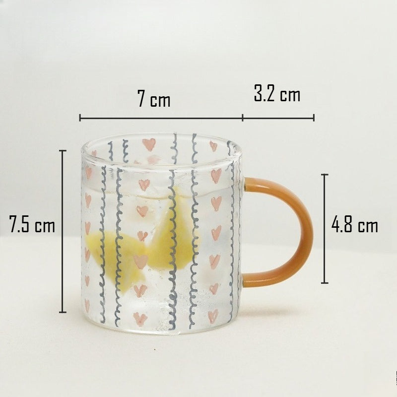 Patterned Clear Handled Mug