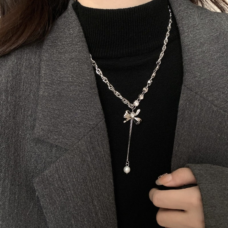 Titanium Bow Necklace