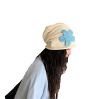 Blue Flower Slouch Beanie