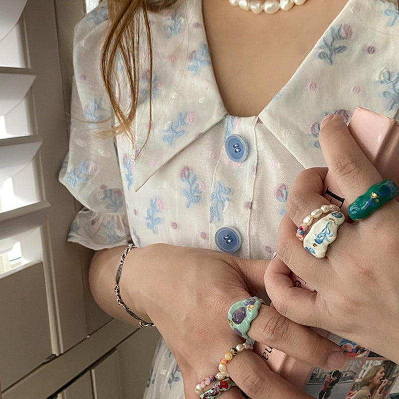 Open Design Drip Couple Ring - Modomu