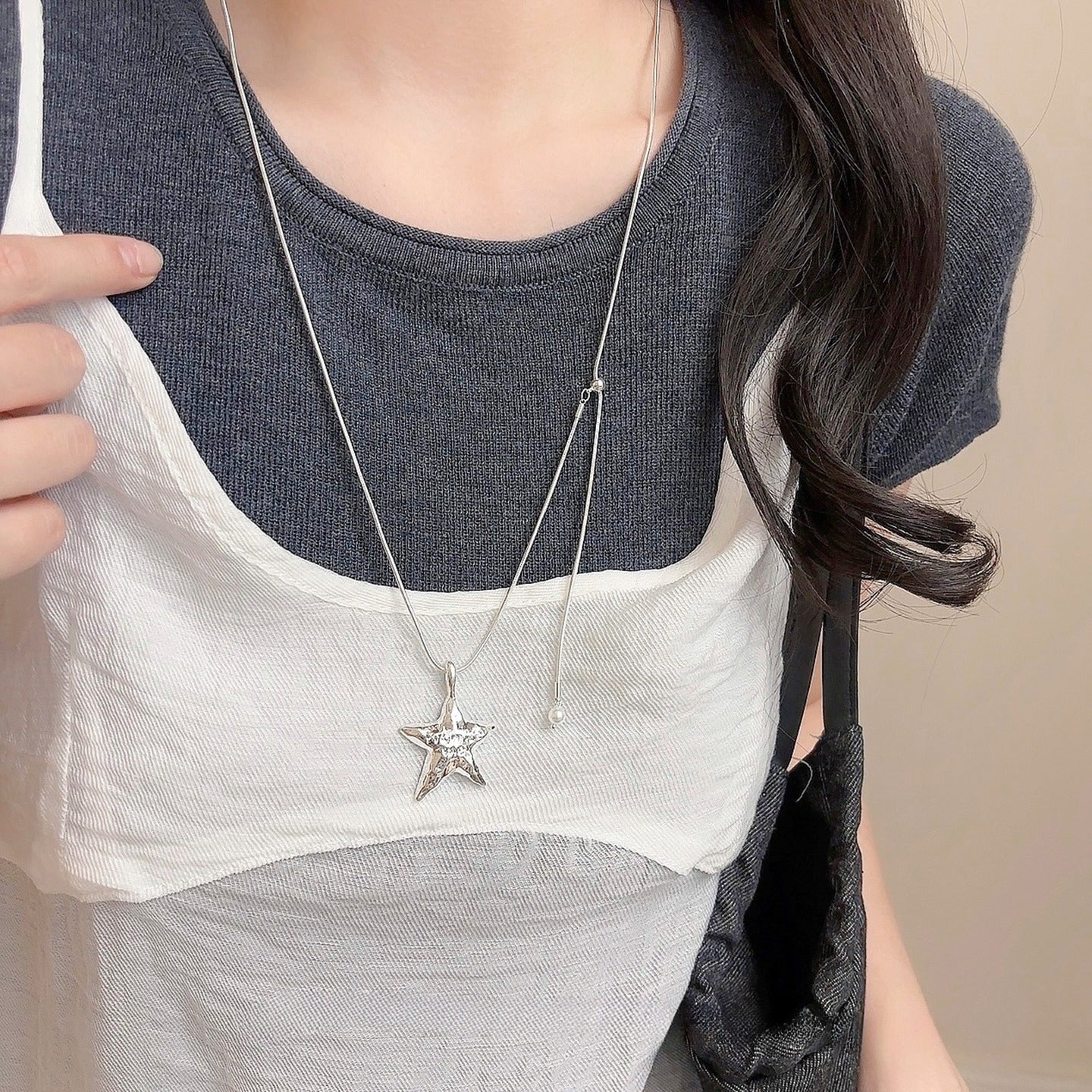 Silver Love Star Necklace
