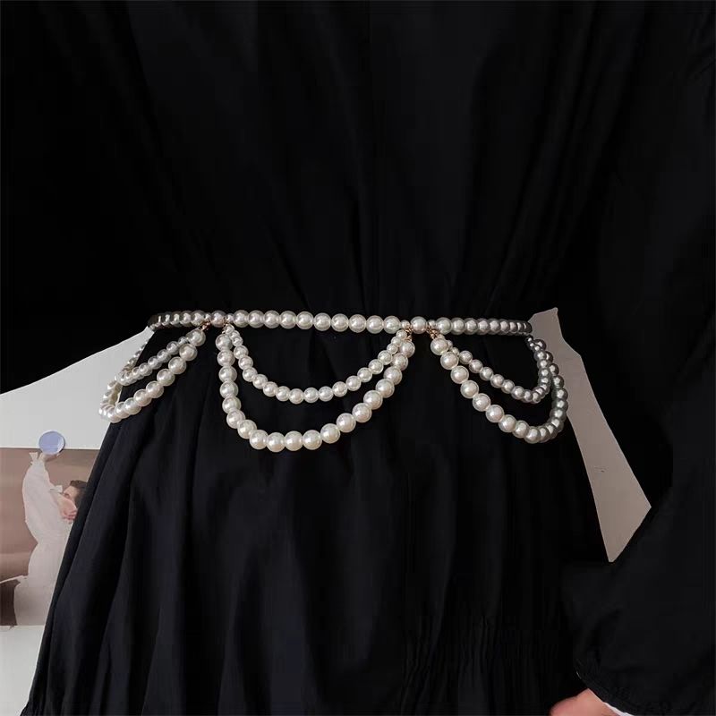 Pearl Waist Chain Fringe Belt
