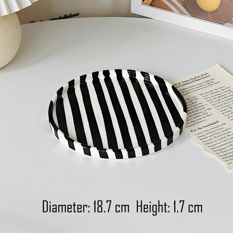 Hand-Painted Striped Dinner Plate