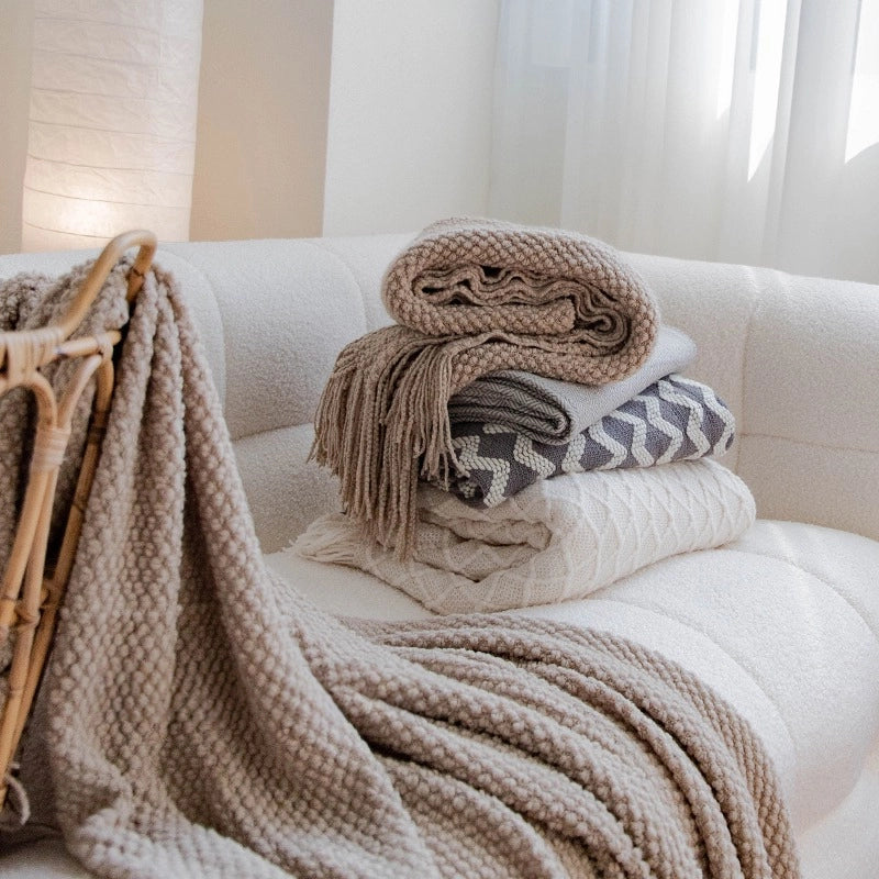 Knitted Sofa Blanket Throw