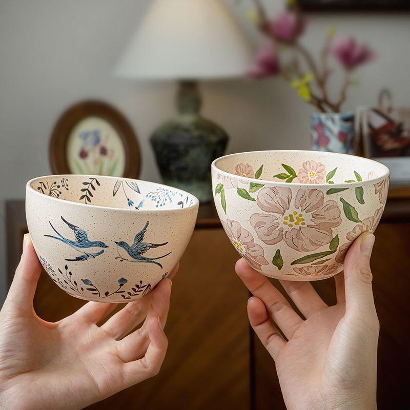 Speckled Glaze Hand-Painted Rice Bowl