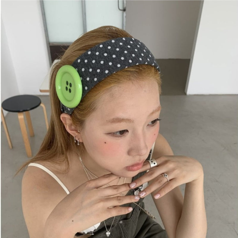 Big Button Polka Dot Headband