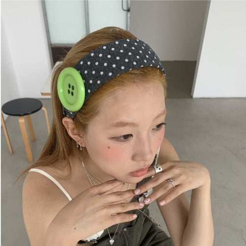 Big Button Polka Dot Headband