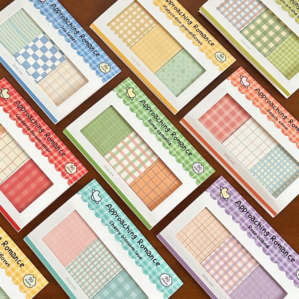 Plaid Sticky Notes Minimal Desk - Modomu