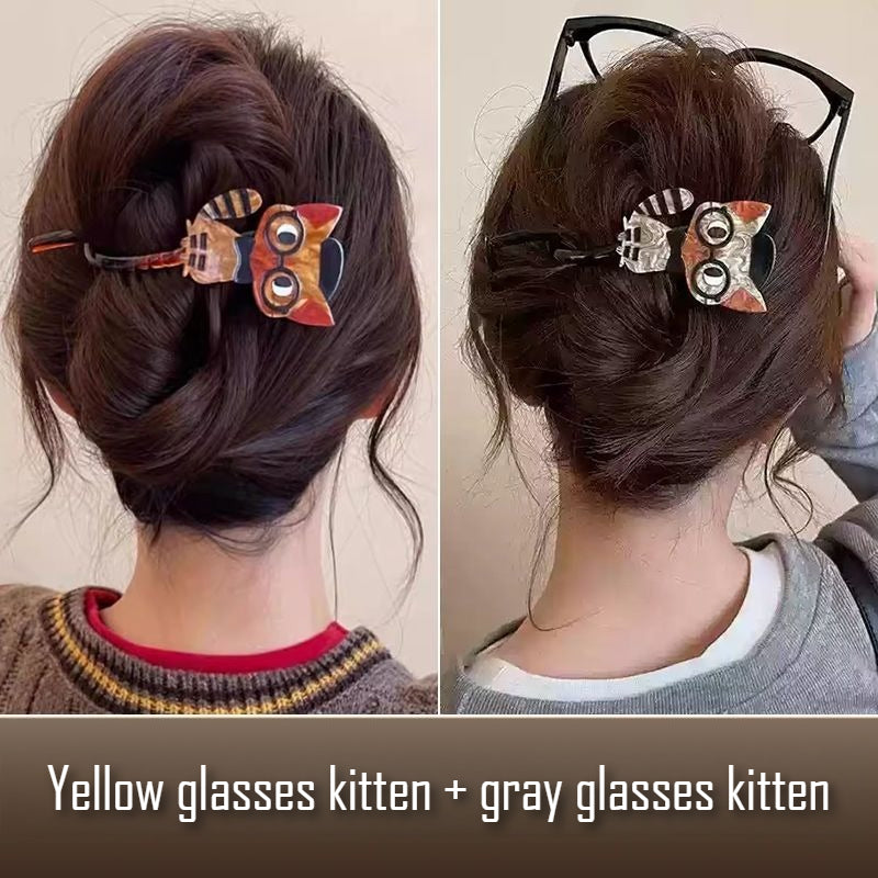Cartoon Cat Twist Hair Clip