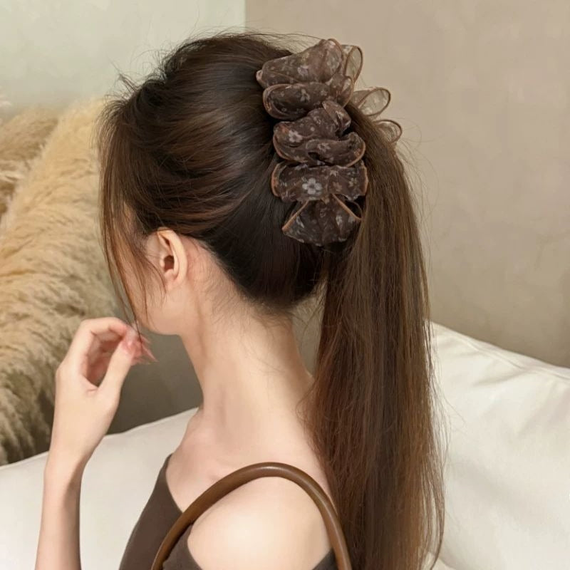 Ruffled Floral Banana Clip