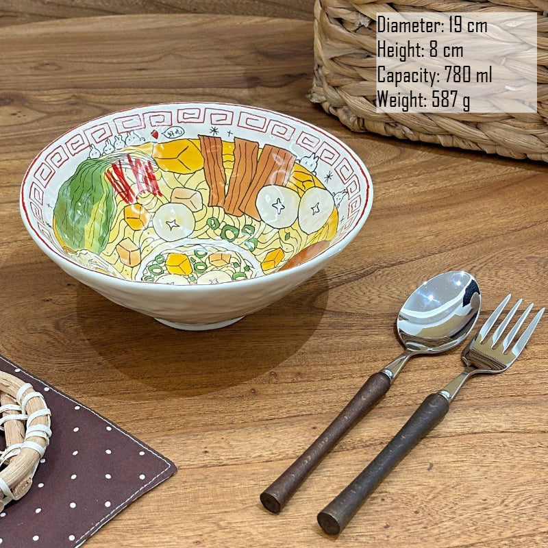 Hand-Painted Japanese Ramen Bowl