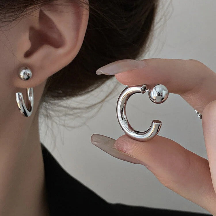 C-Shaped Semi-Circular Earrings