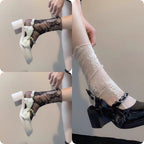Frilled Sheer Mesh Ankle Socks
