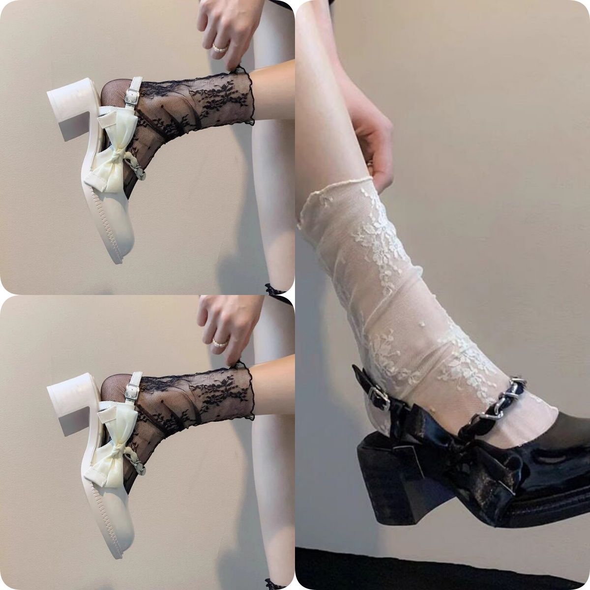 Frilled Sheer Mesh Ankle Socks