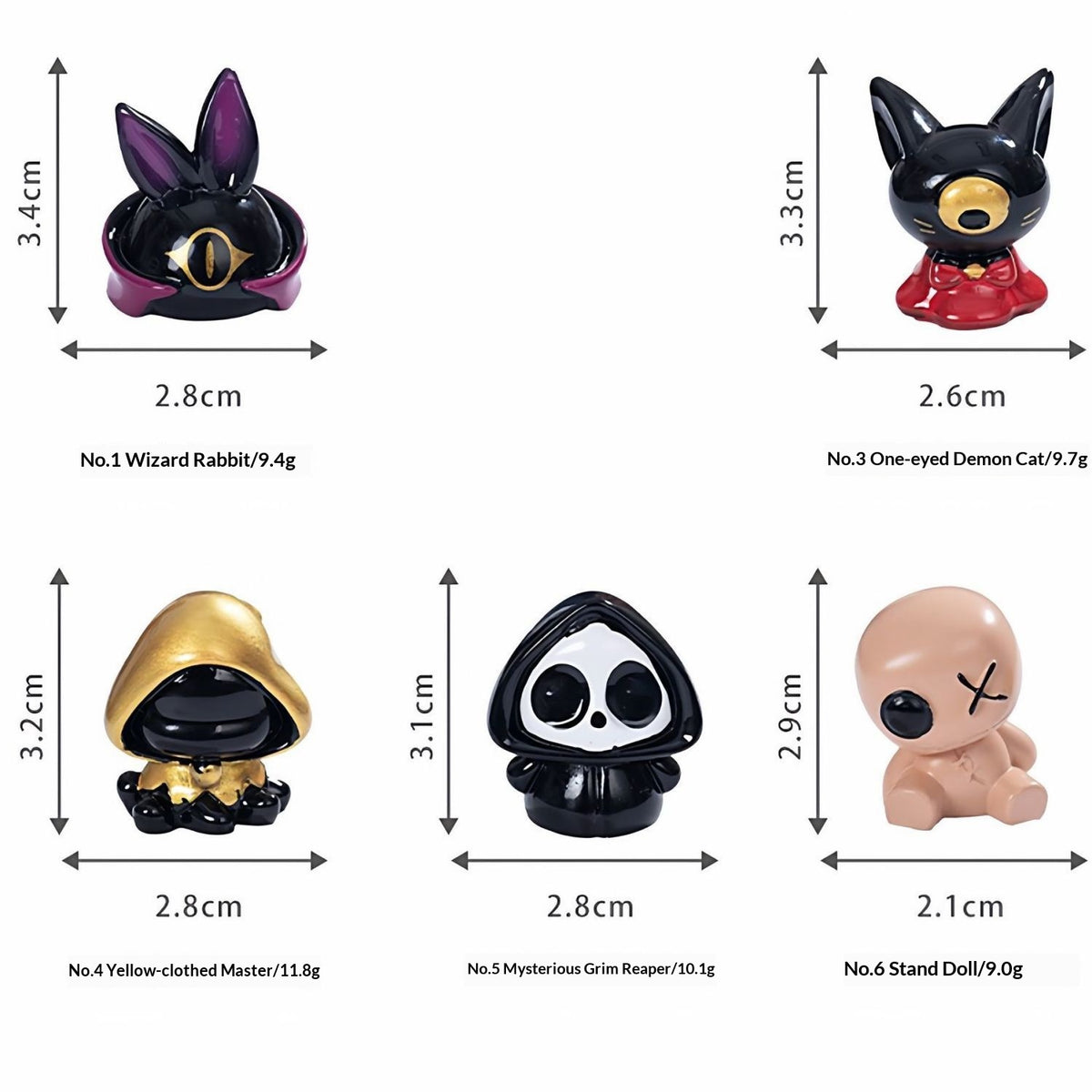 Hooded Cat Desk Figures