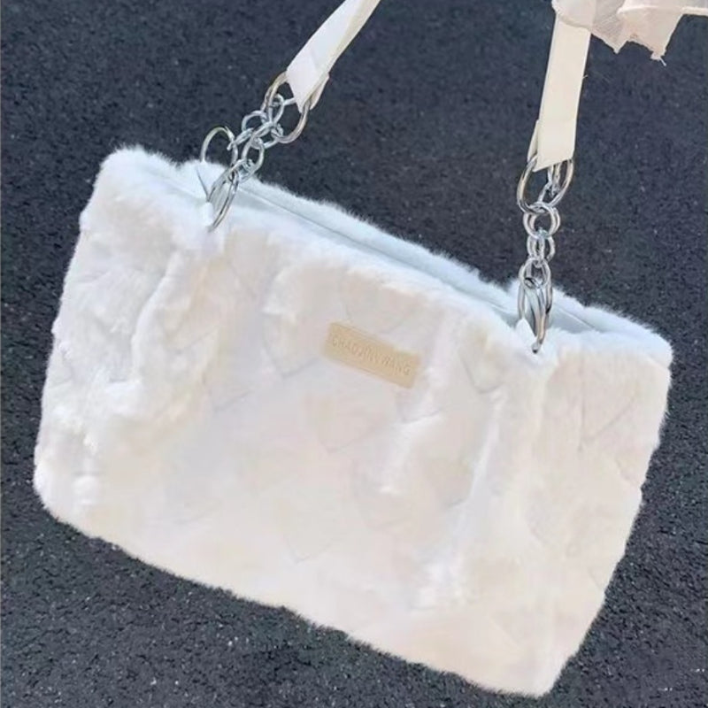 Plush Heart Tote Bag
