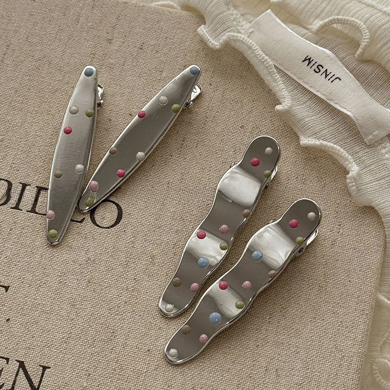 Polka Dot Metal Hair Clip