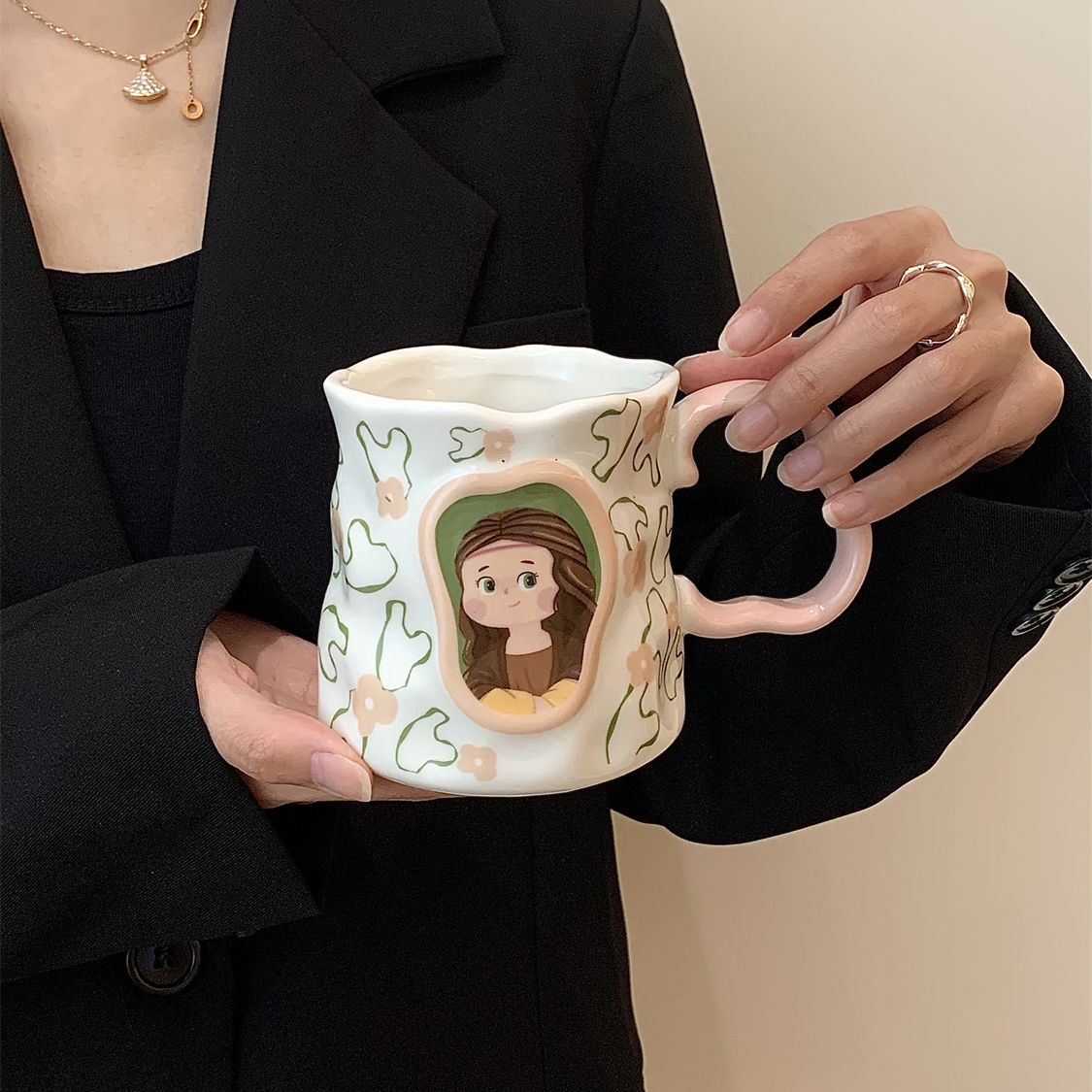Retro Painting Ceramic Coffee Mug - Modomu