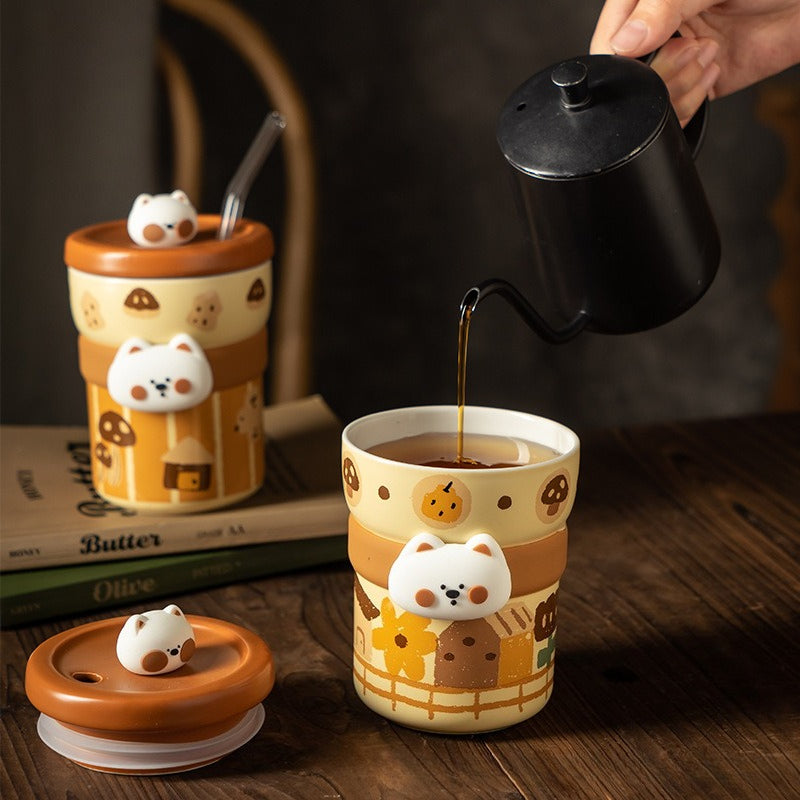 Cartoon Animal Ceramic Cup - Modomu