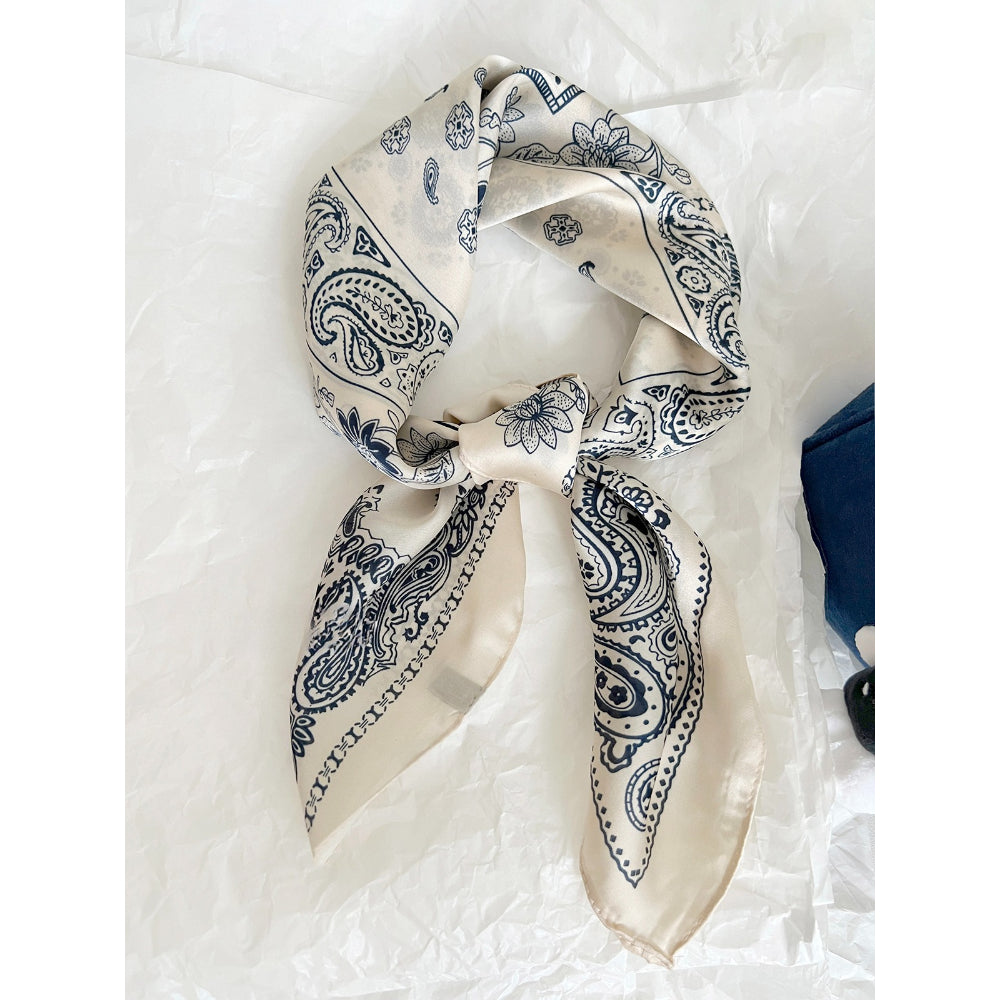 Cashew Flower Pattern Silk Scarf - Modomu