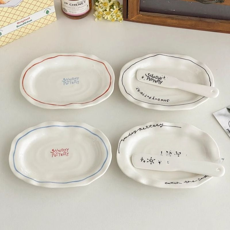 Irregular Ceramic Dessert Plate - Modomu