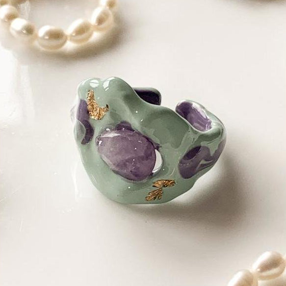 Open Design Drip Couple Ring - Modomu