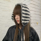 Striped Knit Earmuff Scarf - Modomu