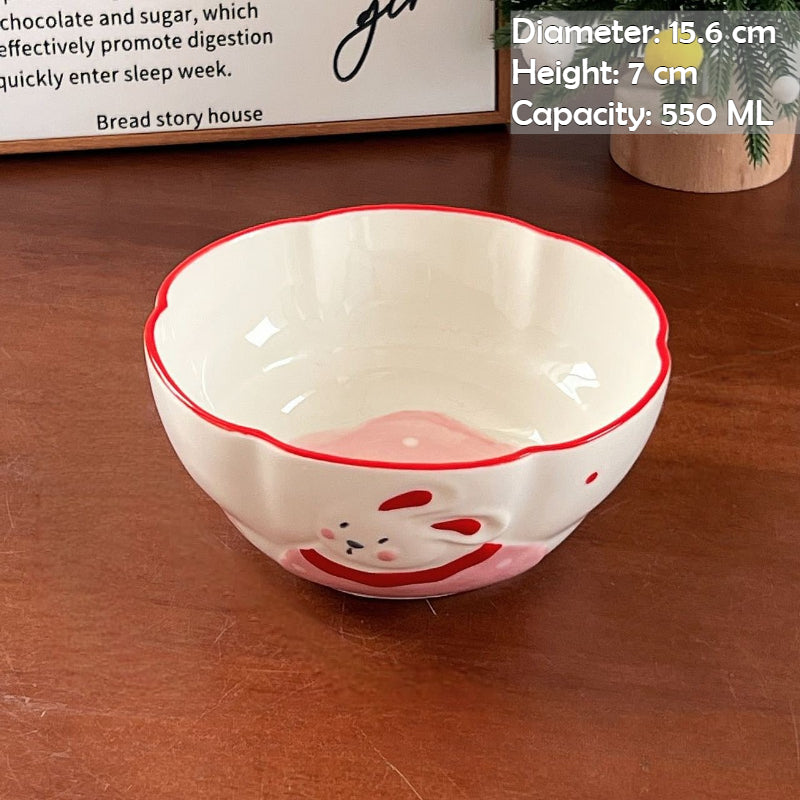Hand Painted Rabbit Cereal Bowl - Modomu