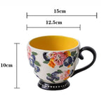 Embossed Floral Breakfast Mug