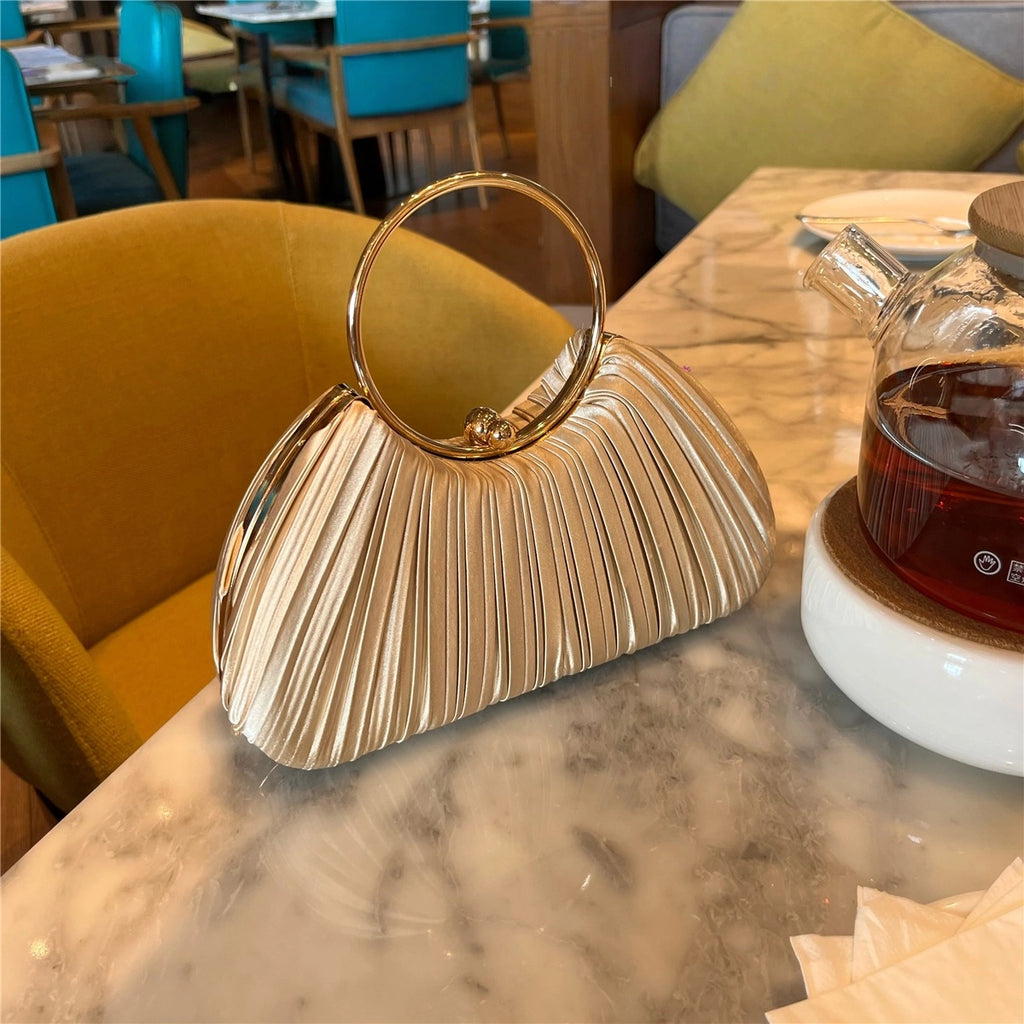 Ring Handle Ruched Shoulder Bag - Modomu