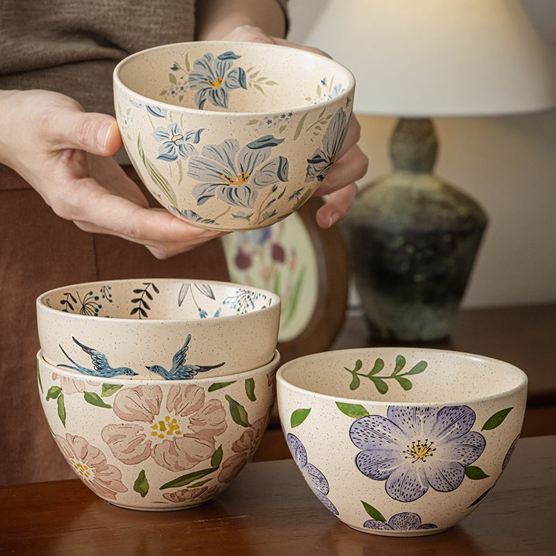 Speckled Glaze Hand-Painted Rice Bowl