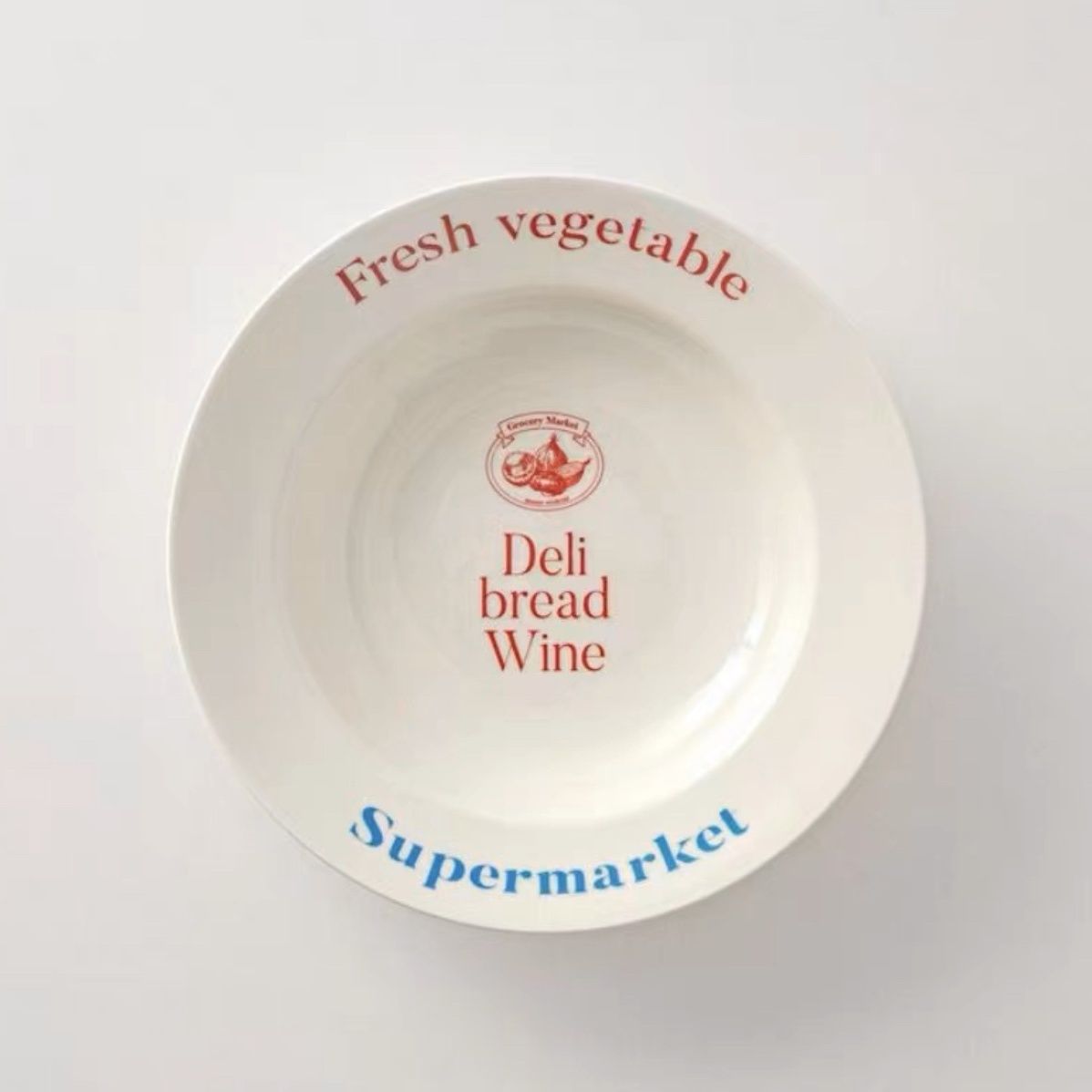 Deli Lettering Bone China Plate