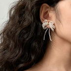 Bow Beaded Statement Earrings - Modomu