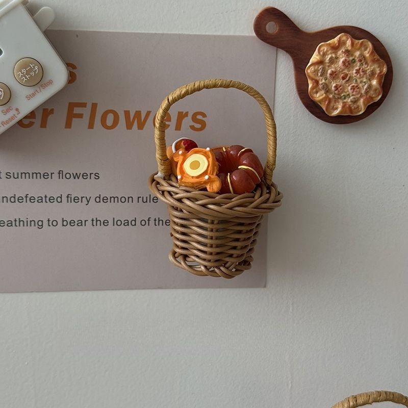 Mini Rattan Picnic Basket Magnet