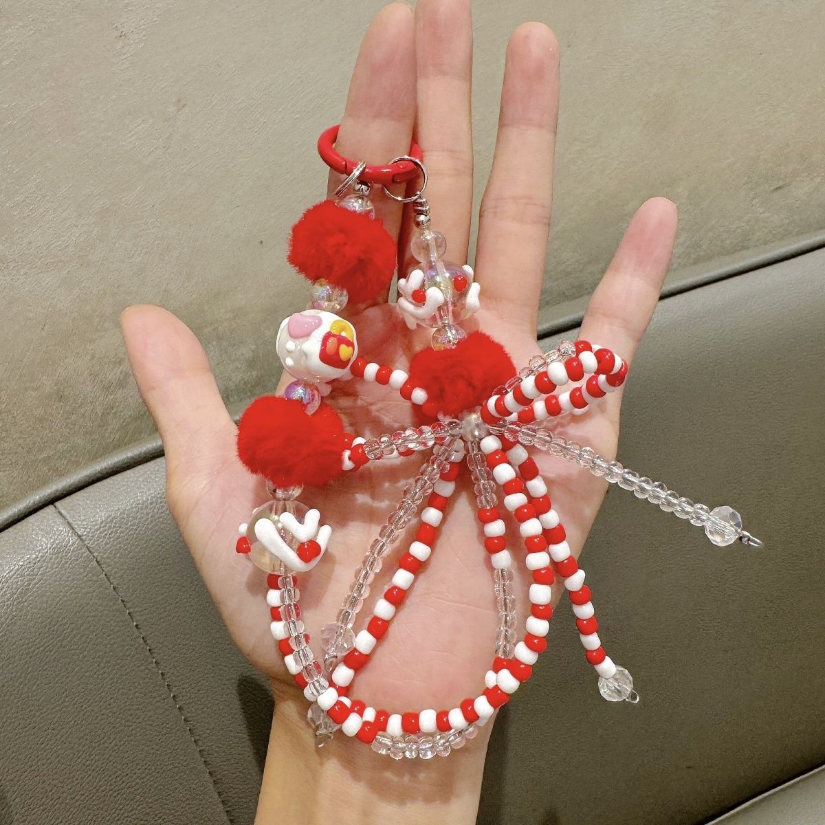 Beaded Phone Lanyard With Bow