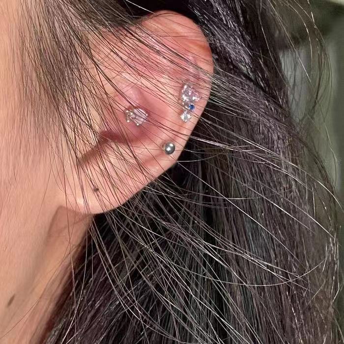 Minimal Heart Stud Earrings Set - Modomu