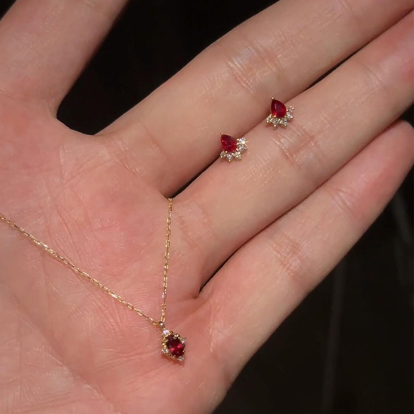 Water Drop Necklace Earrings Set - Modomu