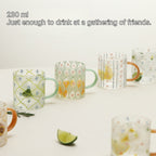 Patterned Clear Handled Mug