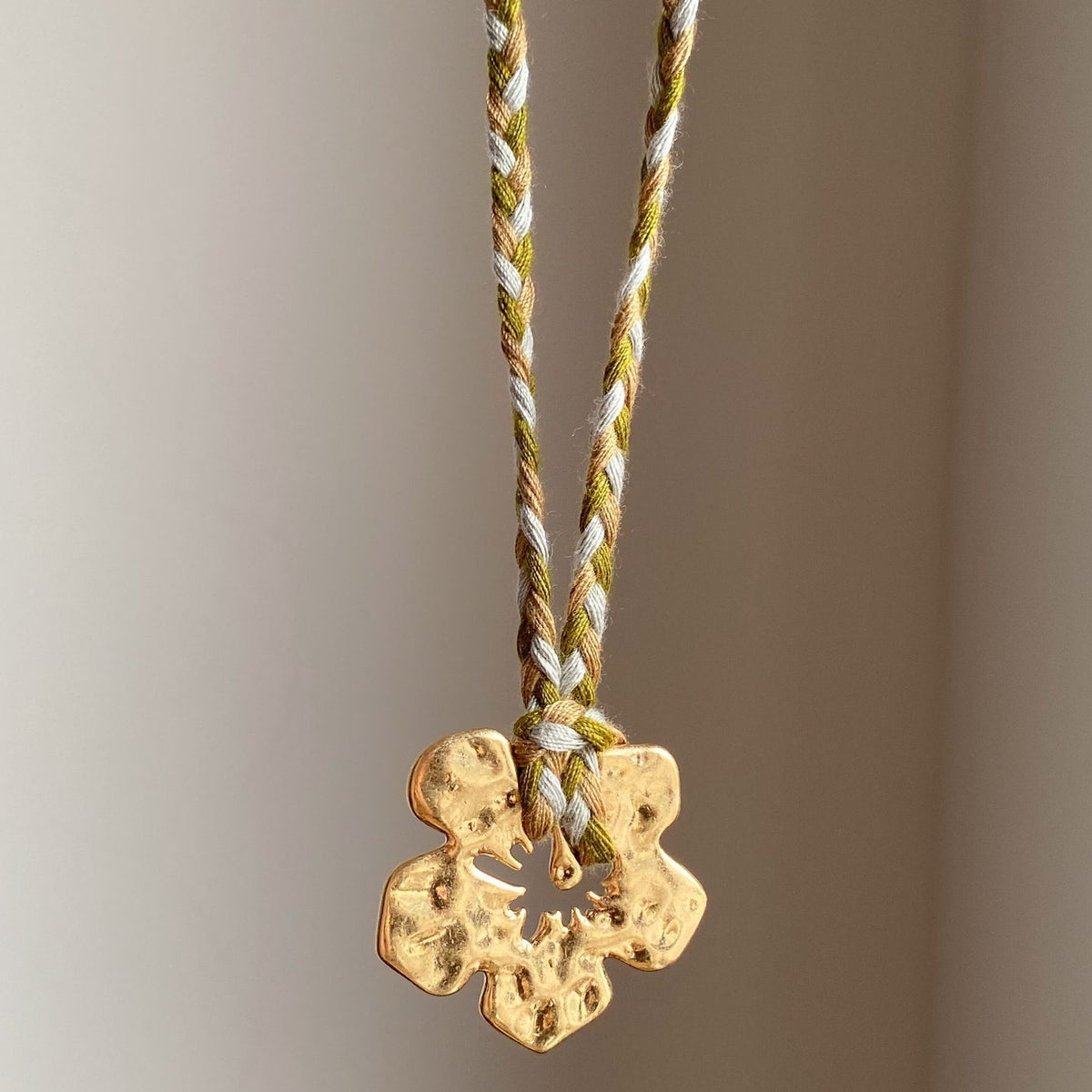 Hibiscus Braided Cord Necklace