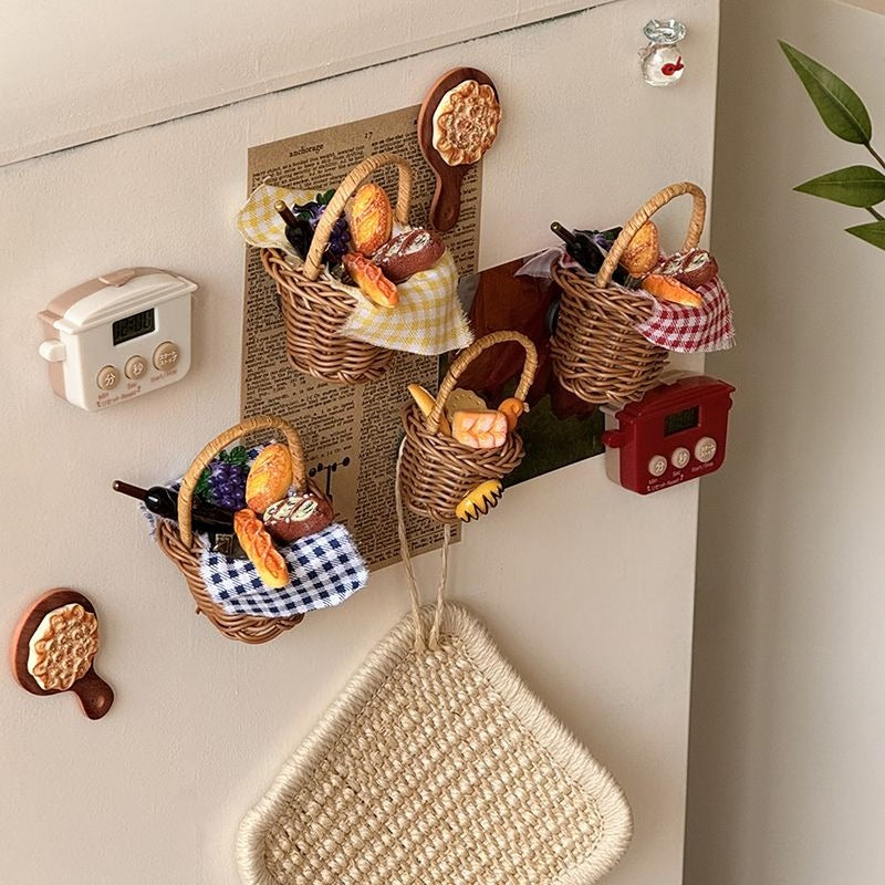 Mini Rattan Picnic Basket Magnet