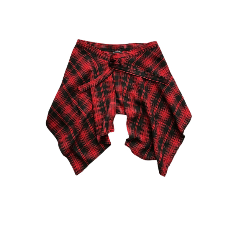 Unisex Plaid Layered Skirt - Modomu