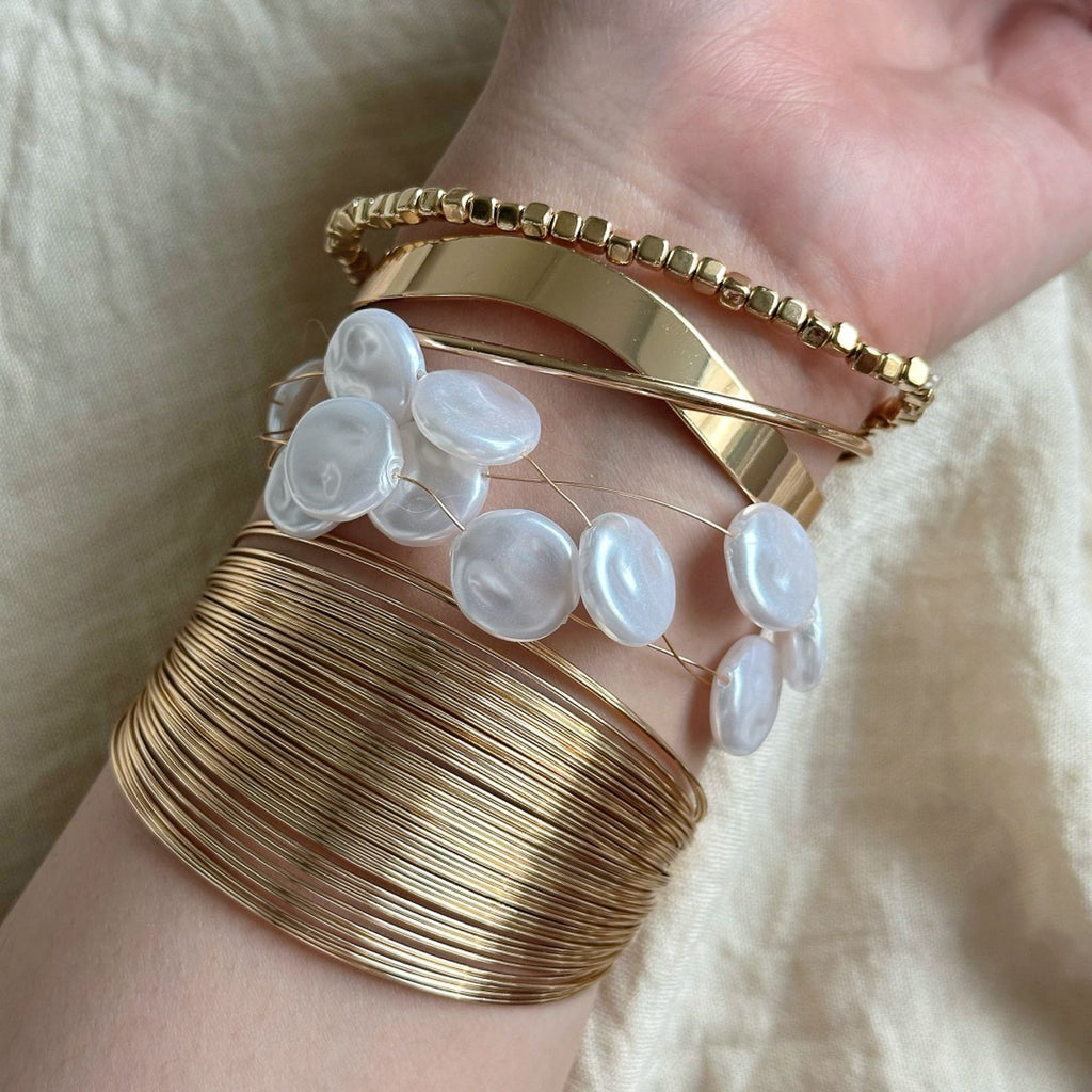 Layered Geometric Open Bracelet Set - Modomu