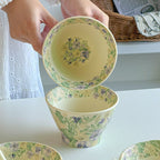 Pansy Print Conical Rice Bowl