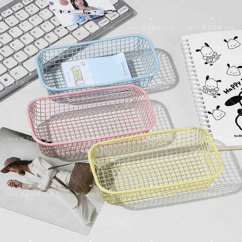 Desktop Wire Storage Basket Organizer